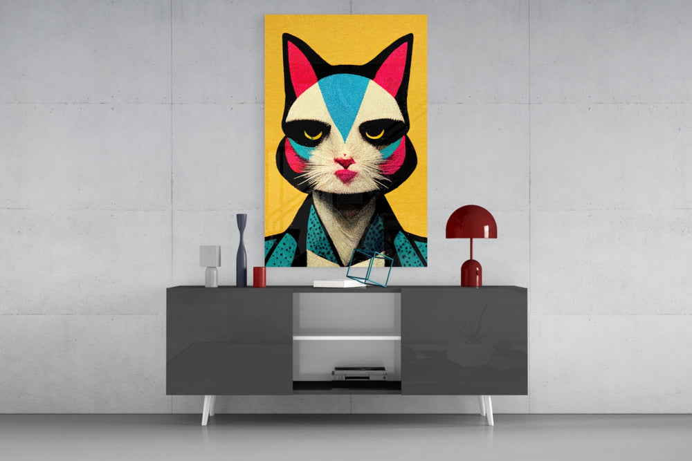 The Cat panel catching window light to reveal its kinetic charm
