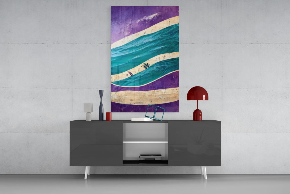 Waves panel catching window light to reveal its meditative rhythm