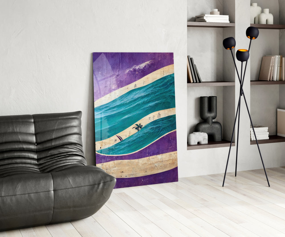 Waves panel adding editorial grace to a living room