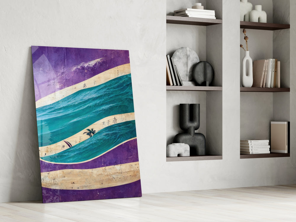 Waves glass print enhancing a kids room with cinematic mood