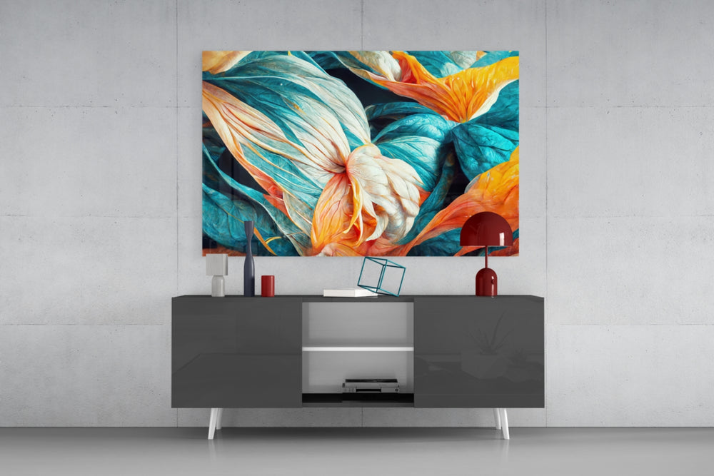 Flowerish panel catching window light to reveal its luminous energy