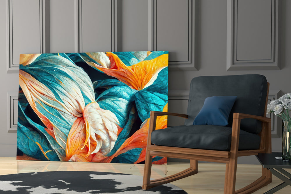 Flowerish glass print enhancing an office with cinematic mood