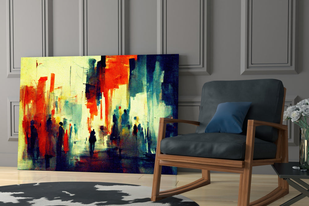 Silhouettes glass print enhancing a study with cinematic mood