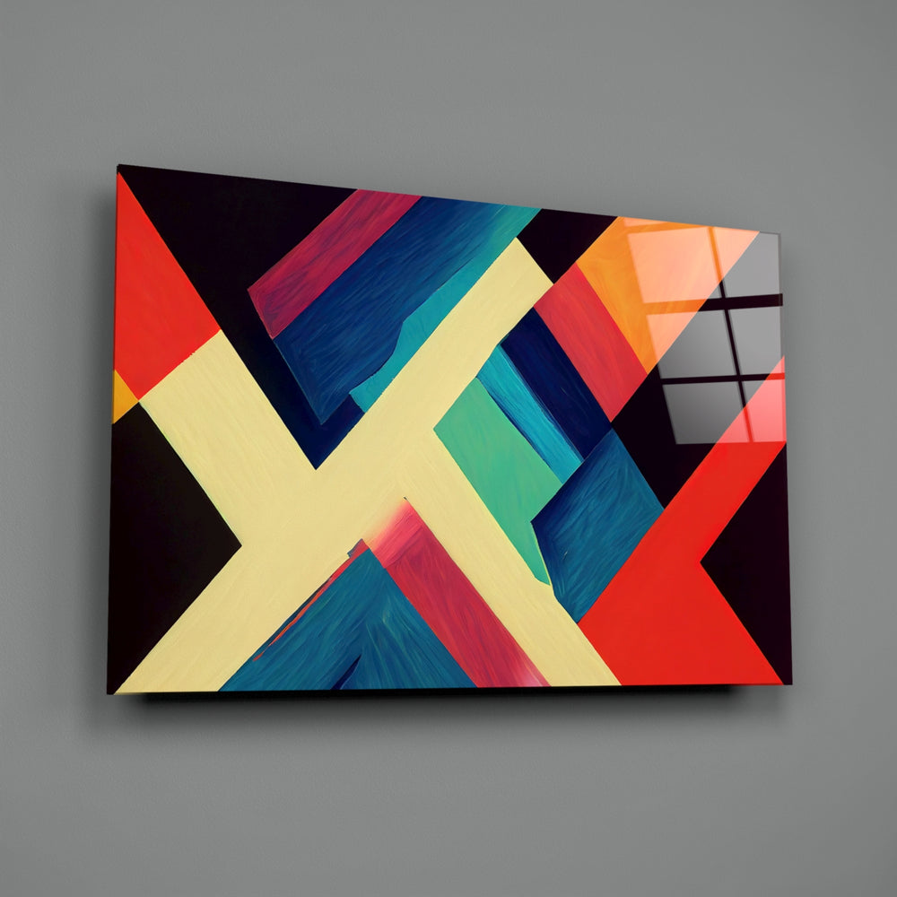 Constructivist-abstract panel bringing modernist clarity to a contemporary office