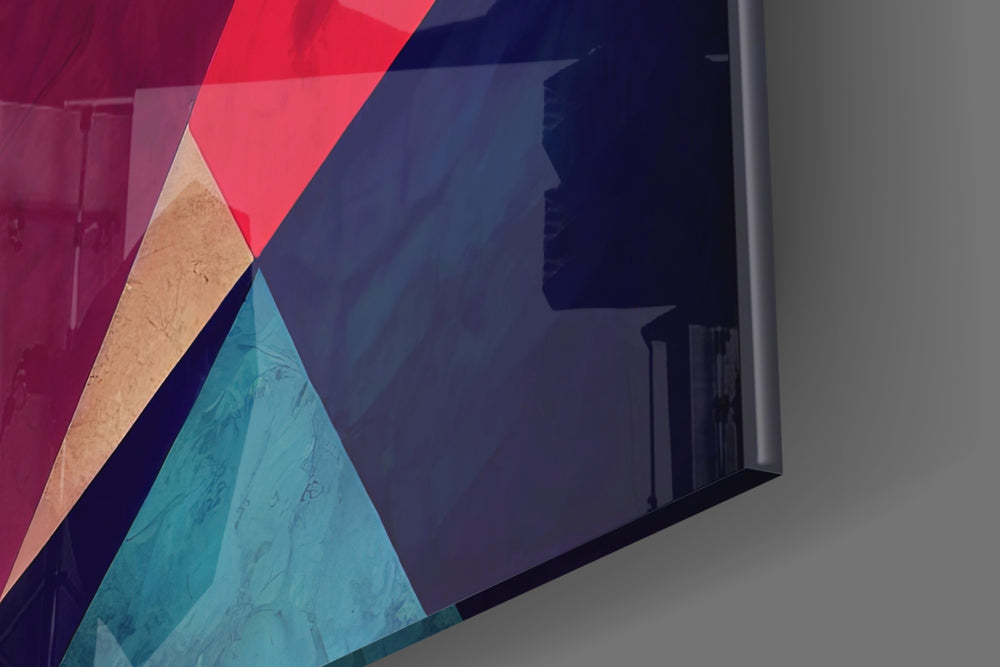 Corners artwork anchoring a wall with bold modern palette