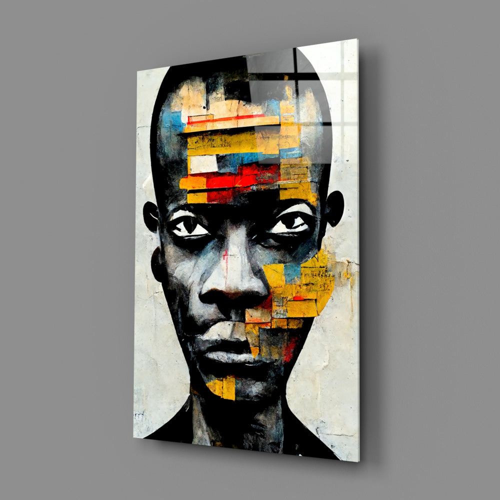 Neo-expressionist panel bringing raw intensity to a contemporary office