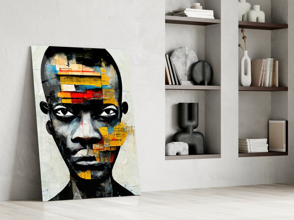 The Rebellious Look glass print enhancing a dining room with cinematic energy