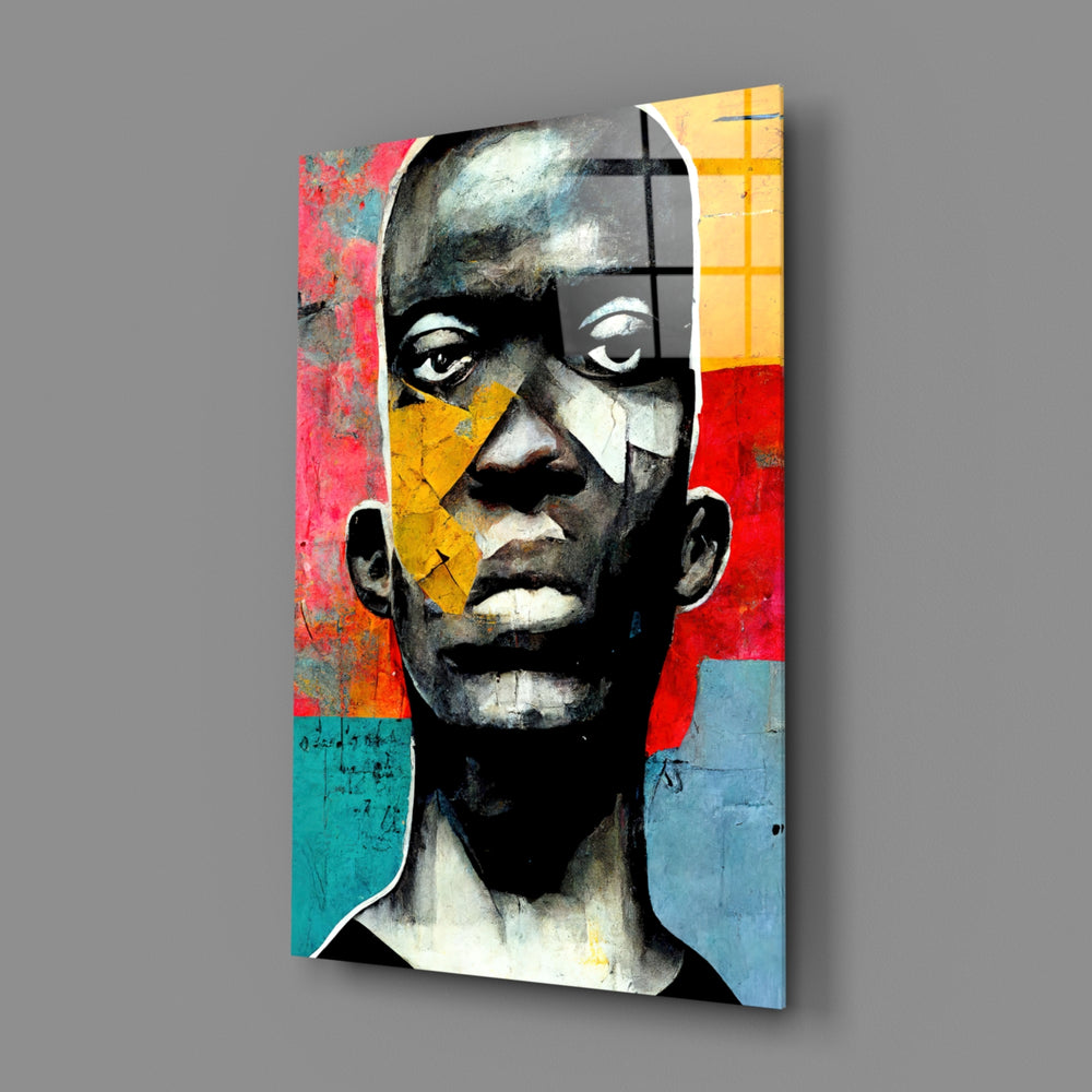 Neo-expressionist panel bringing raw intensity to a contemporary office