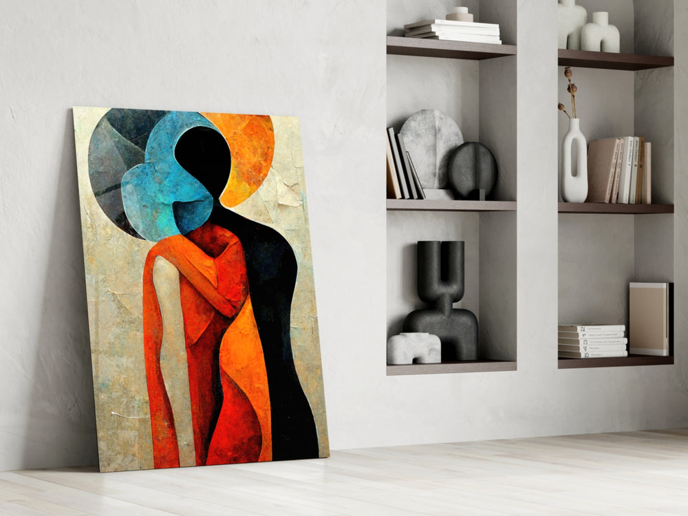 Hug glass print enhancing an office with cinematic mood