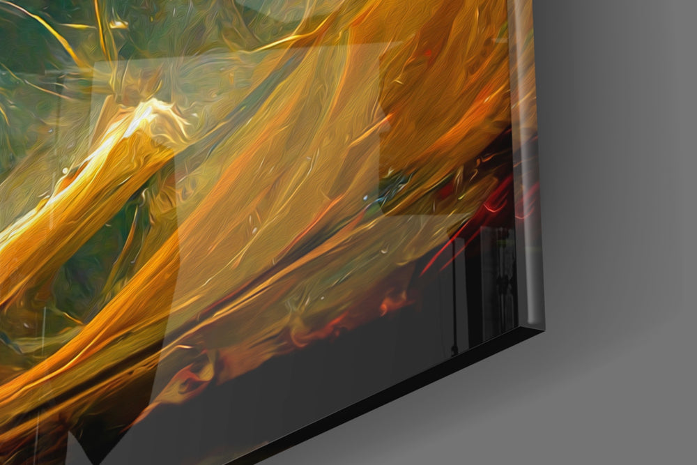 Mysticism artwork anchoring a wall with warm dramatic palette