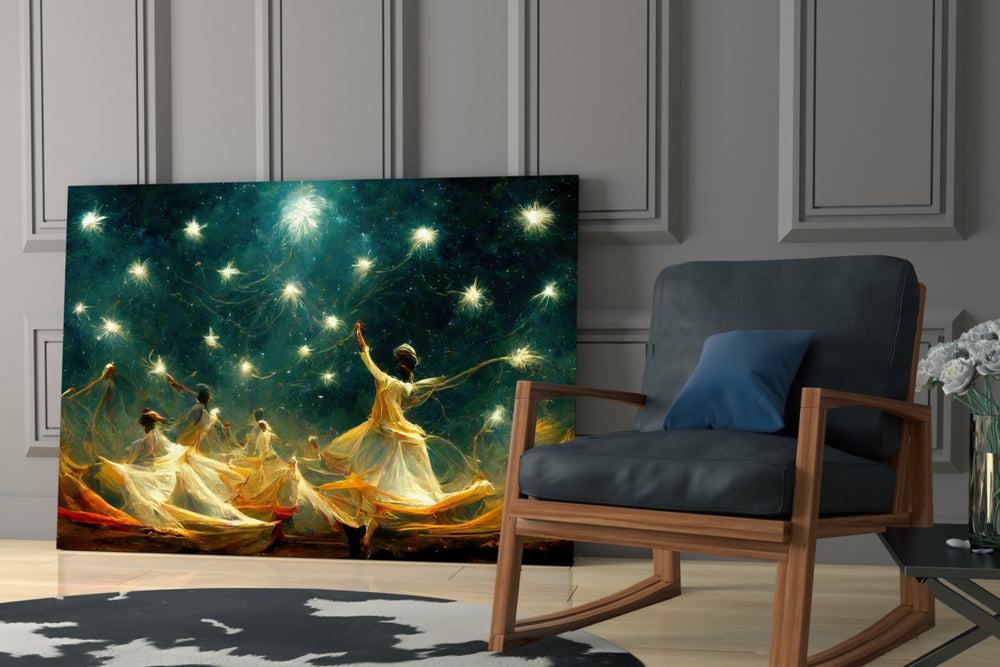 Mysticism glass print enhancing an office with cinematic mood