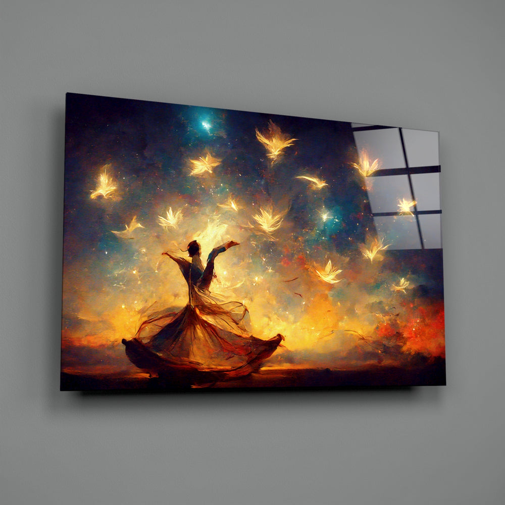 Mystic-painting panel bringing meditative wonder to a contemporary living room