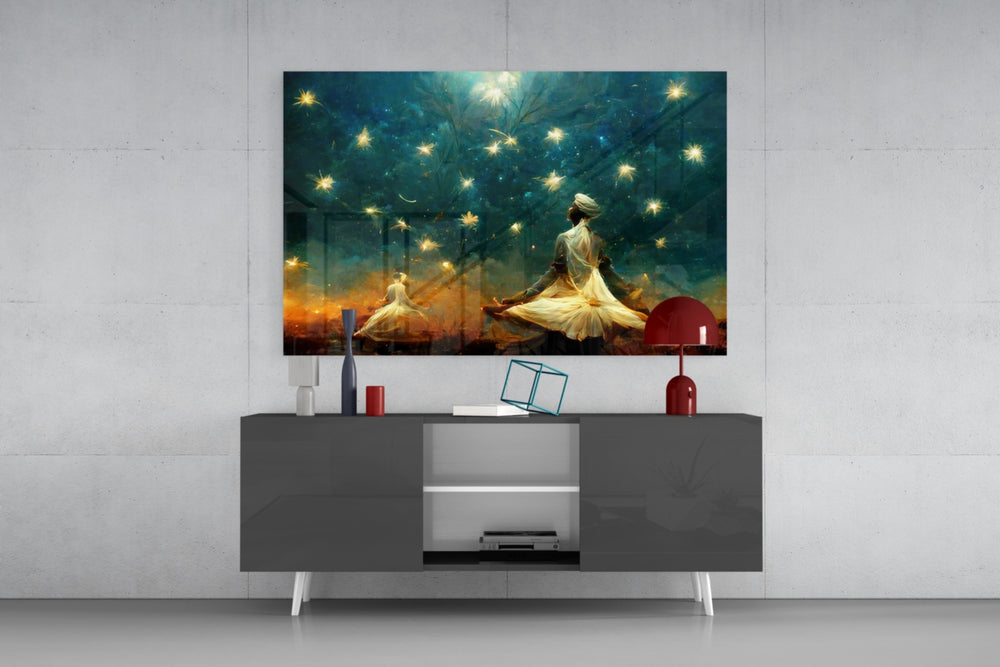 Mysticism panel catching window light to reveal its meditative serenity