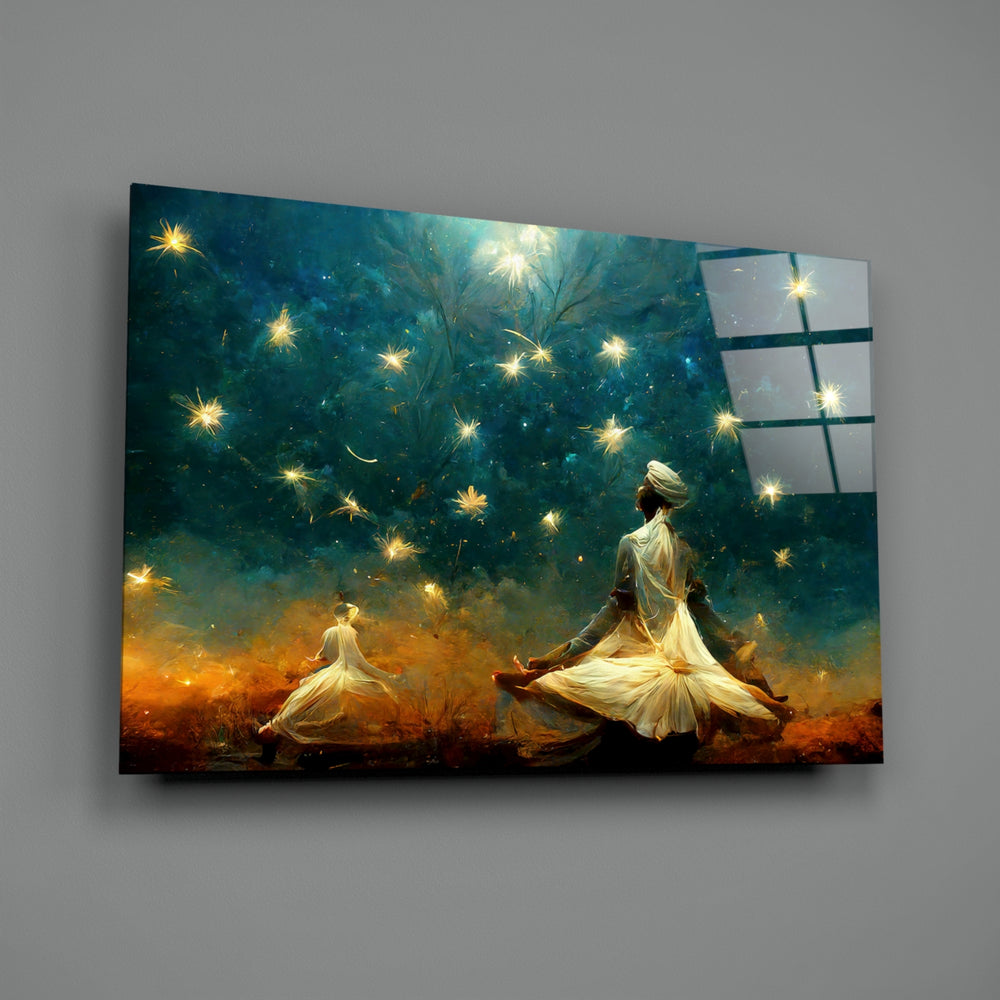 Mystic-painting panel bringing meditative serenity to a contemporary kids room