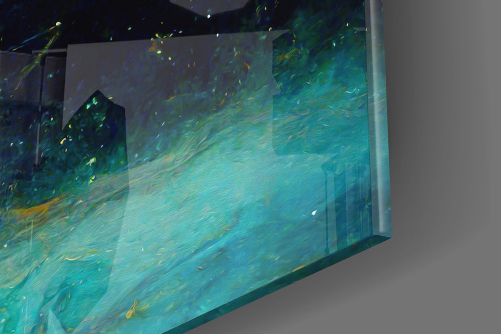 Mysticism artwork anchoring a wall with warm dramatic palette