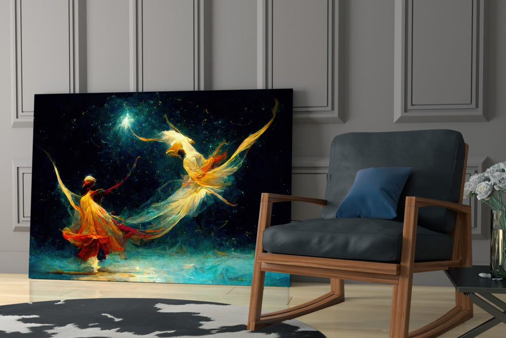 Mysticism glass print enhancing an office with cinematic mood