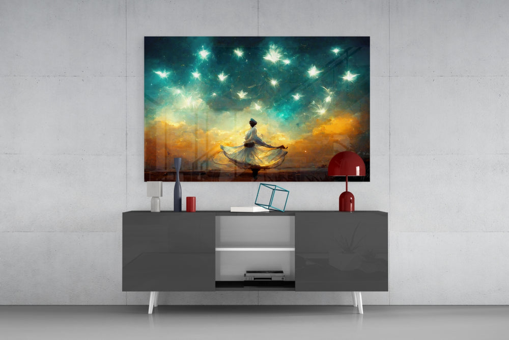 Mysticism panel catching window light to reveal its meditative wonder