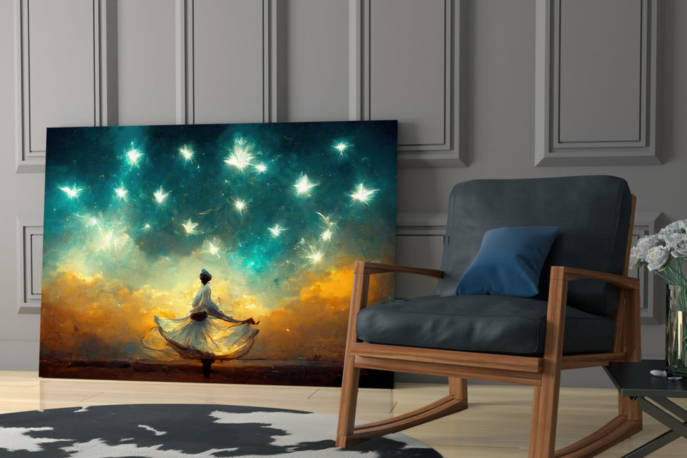 Mysticism glass print enhancing an office with cinematic mood