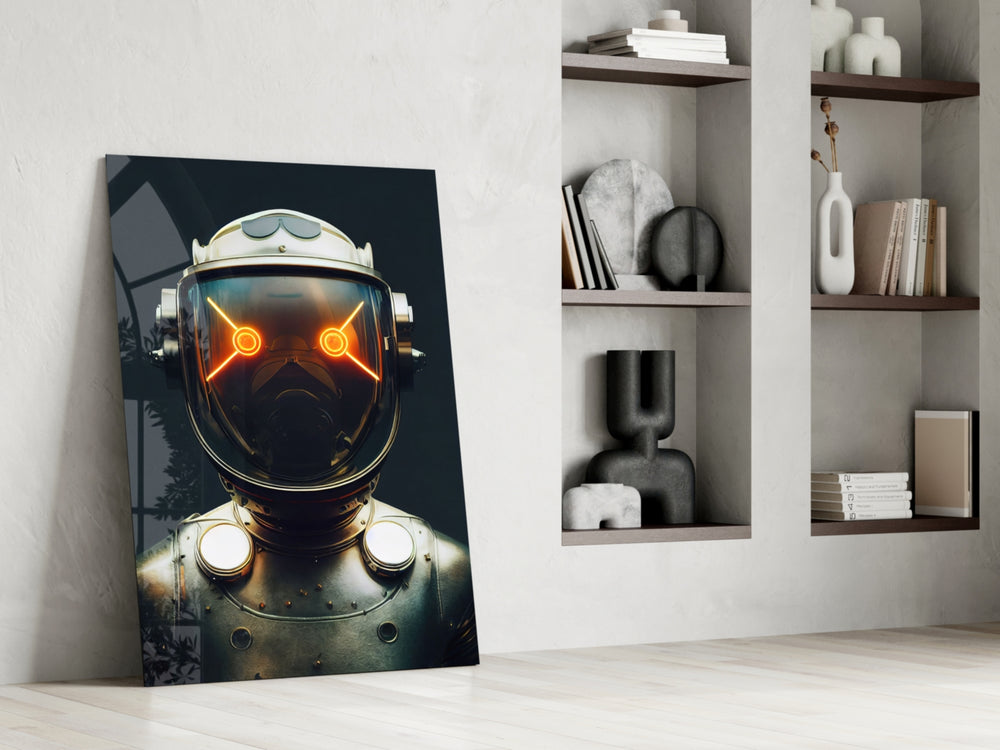 Robotic View glass print enhancing a teen lounge with cinematic mood