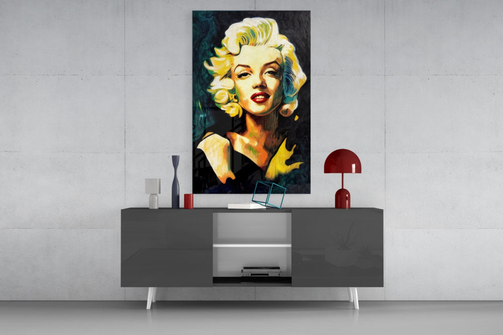 Pop Art Glamour Starlet Glass Wall Art || Designer Collection