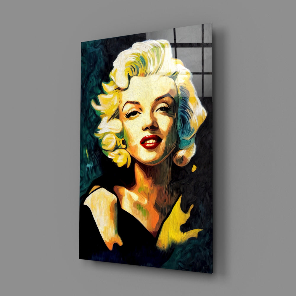 Oil-portrait panel bringing luminous nostalgia to a contemporary home theater