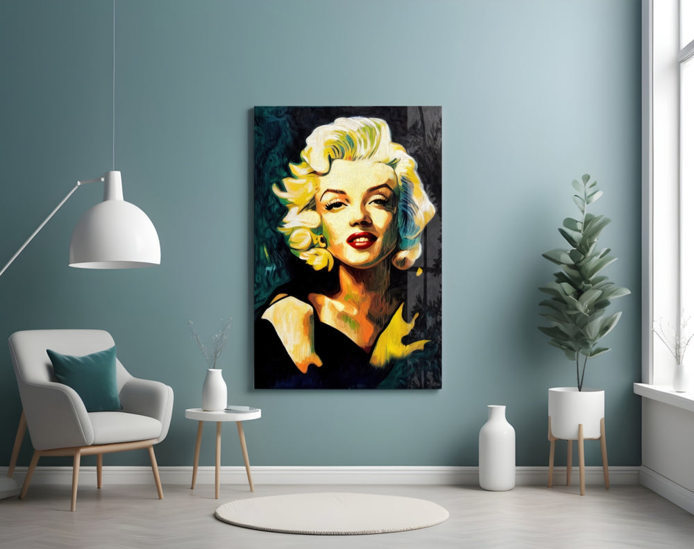Pop Art Glamour Starlet Glass Wall Art || Designer Collection