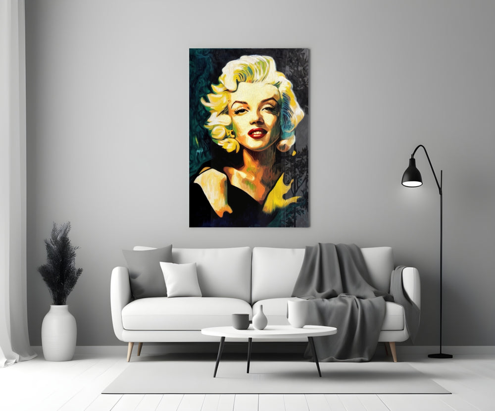Pop Art Glamour Starlet Glass Wall Art || Designer Collection