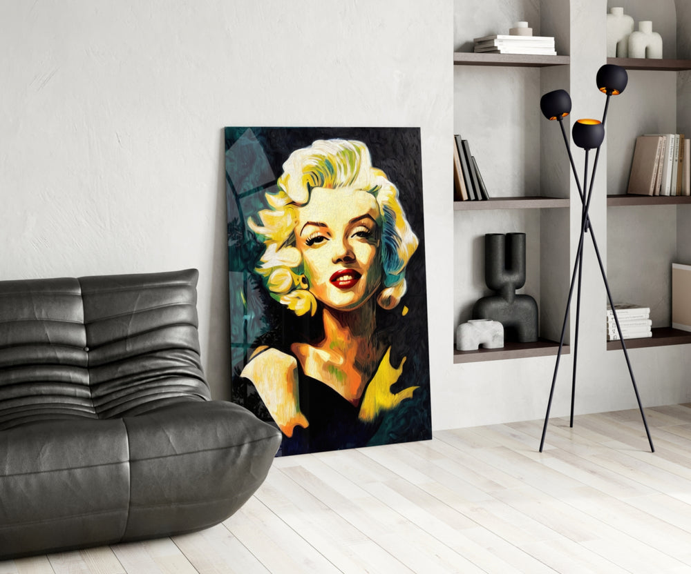 Pop Art Glamour Starlet Glass Wall Art || Designer Collection