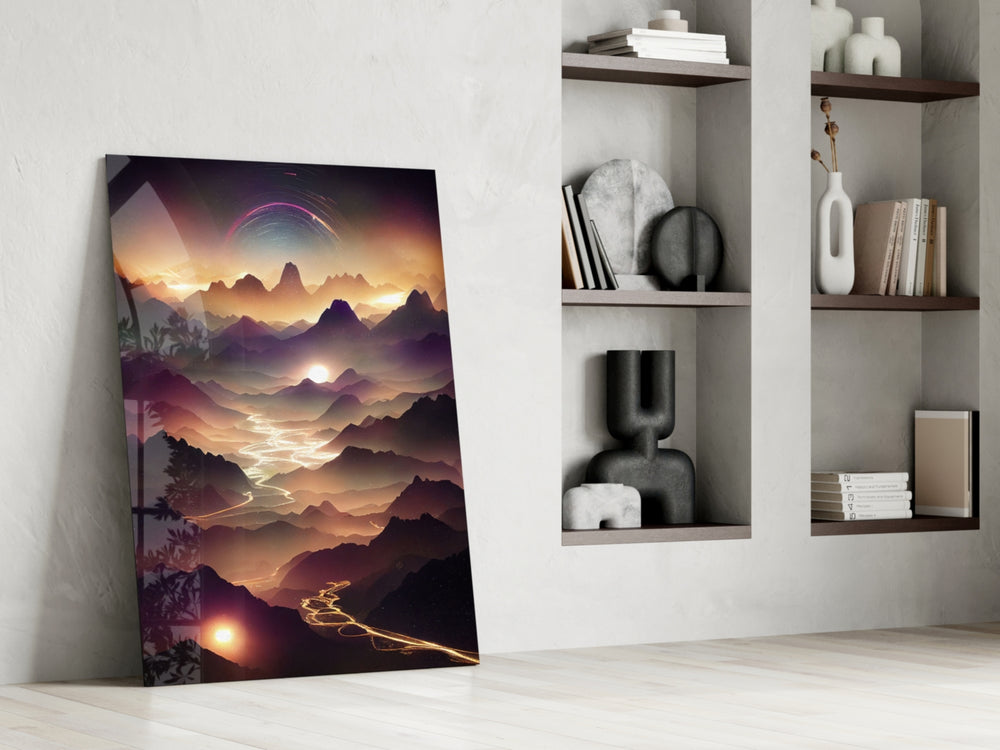 Lavas glass print enhancing a gaming room with cinematic mood