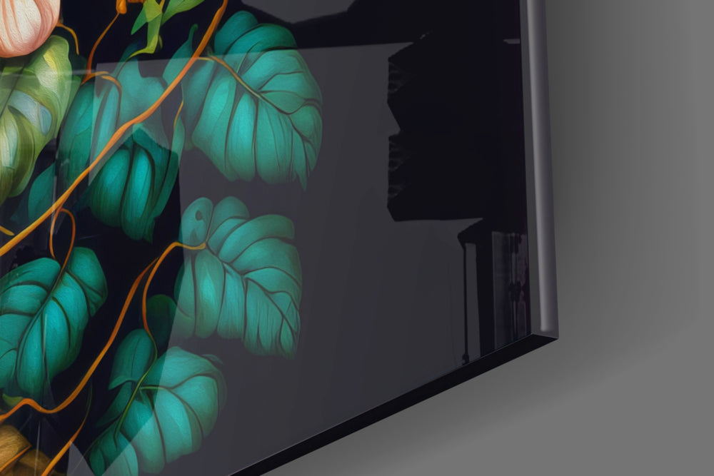 Tropical Birds artwork anchoring a wall with bold vibrant palette