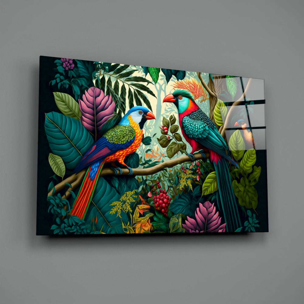 Botanical-illustration panel bringing luminous energy to a contemporary living room