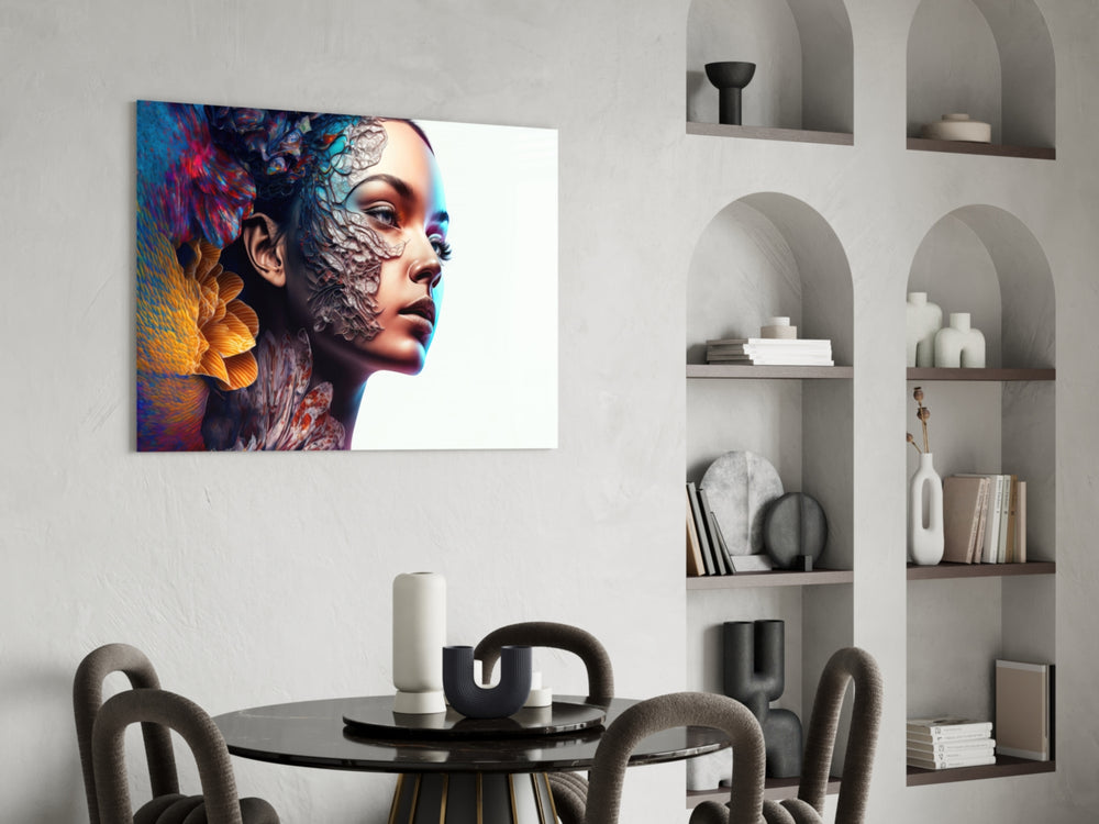 Transmutation to Beauty panel adding editorial grace to an office