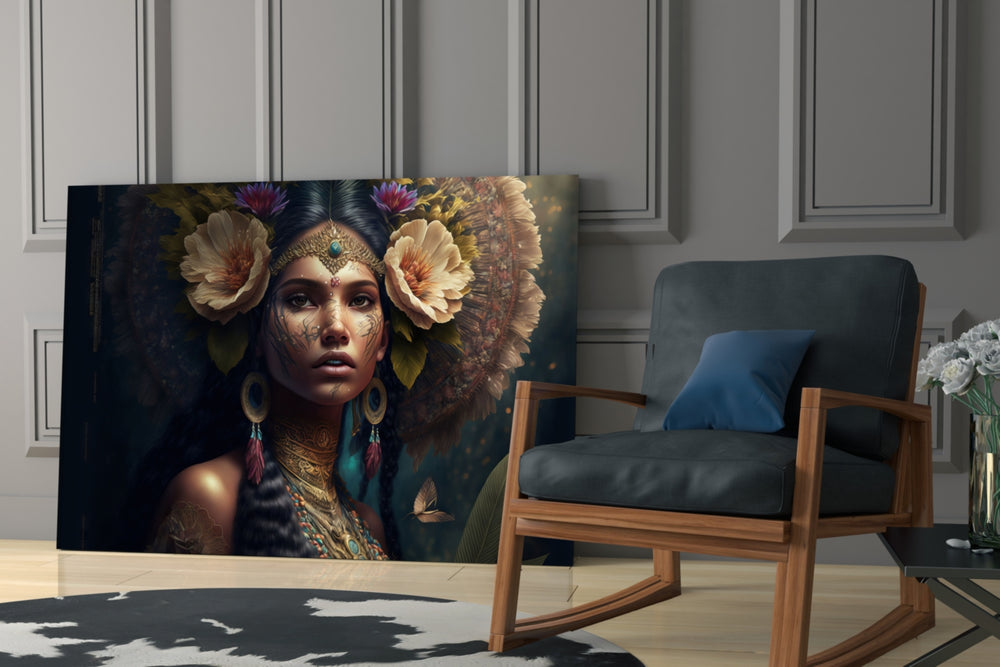Flower Master glass print enhancing a study with cinematic mood