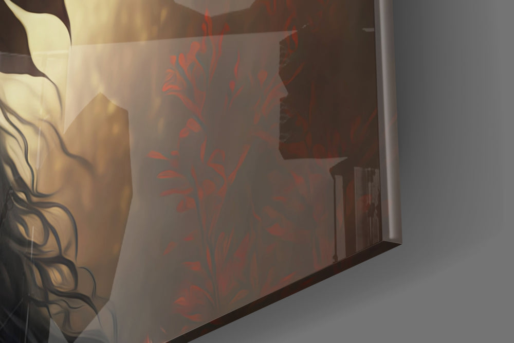 Beauty of the Clan artwork anchoring a wall with warm dramatic palette