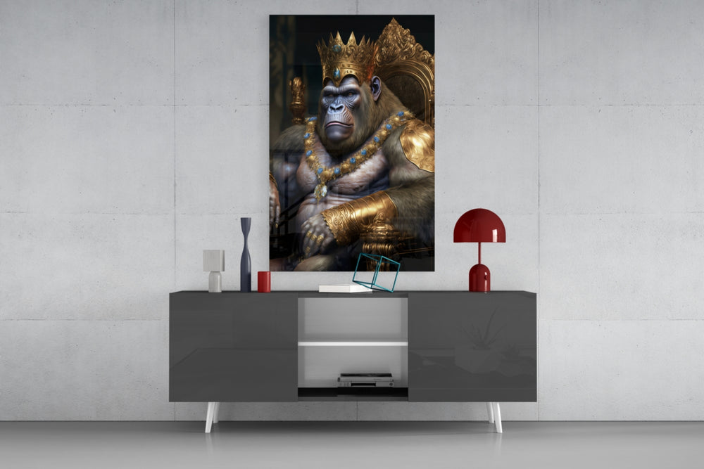 Ape King in Throne panel catching window light to reveal its imperial gravity