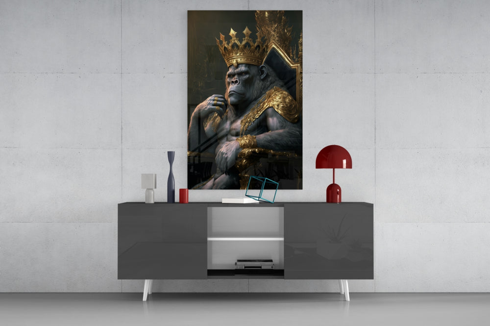 Ape King in Throne panel catching window light to reveal its imperial gravity
