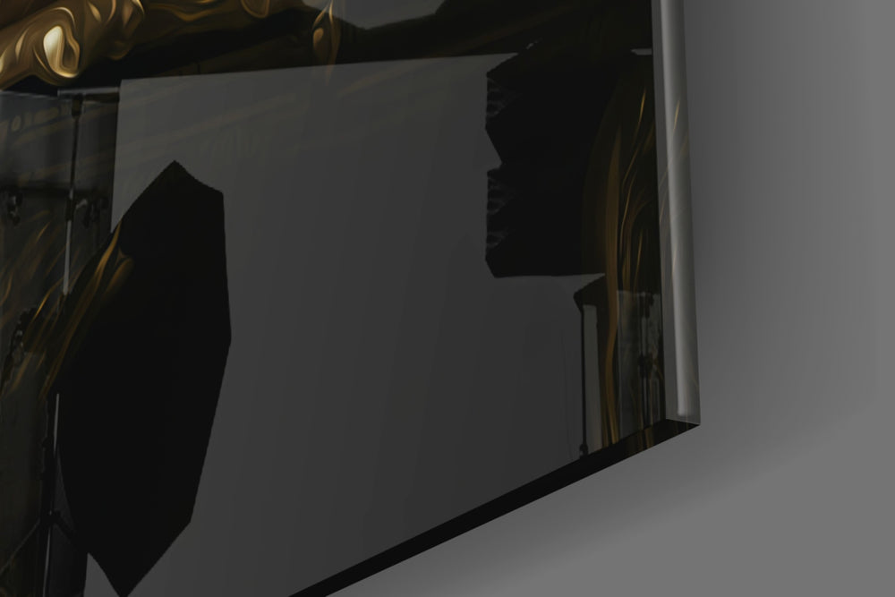 Ape King in Throne artwork anchoring a wall with bold dramatic palette