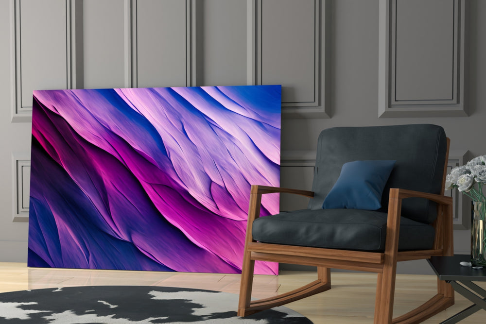 Purple Dance glass print enhancing an office with cinematic mood