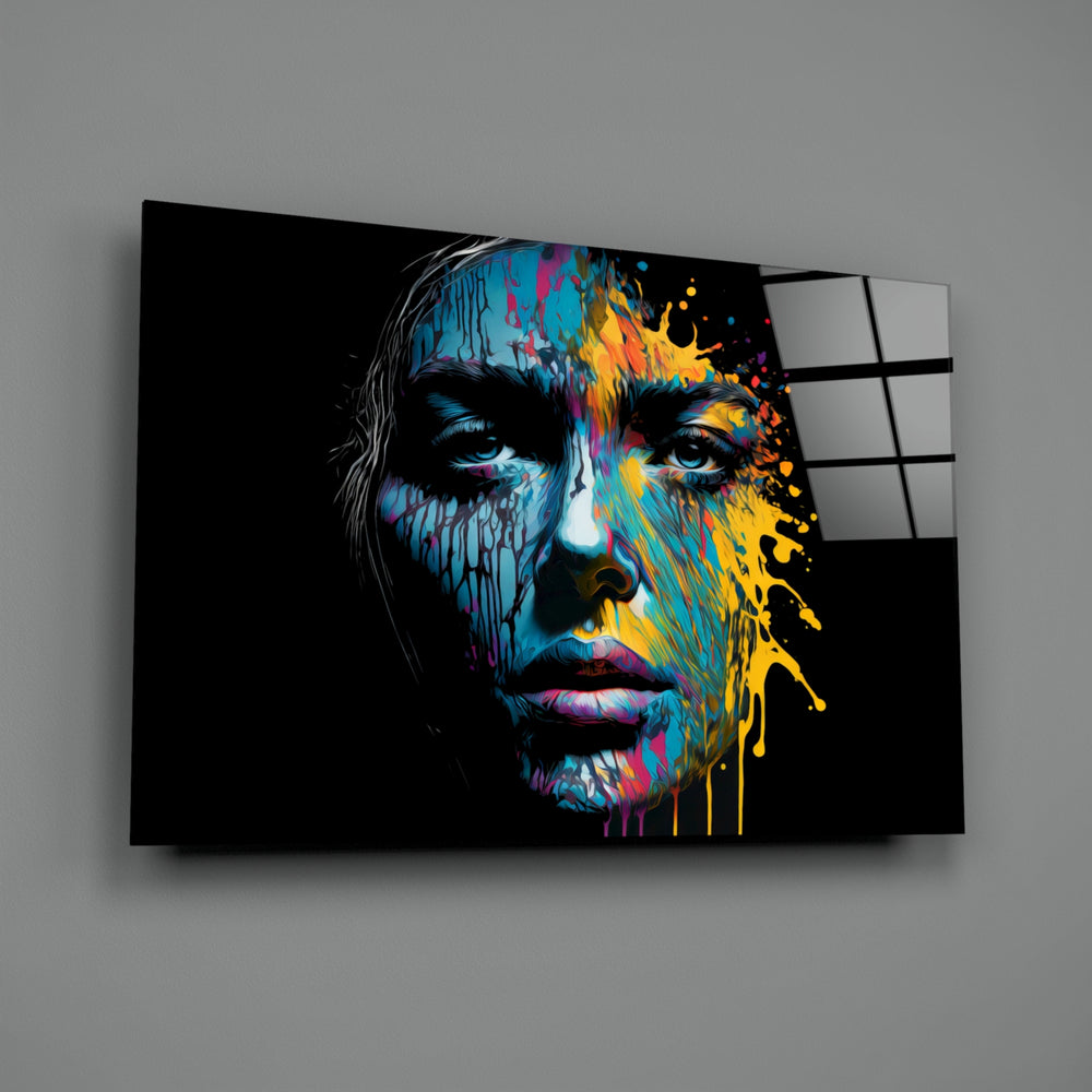 Pop-splatter panel bringing kinetic charge to a contemporary living room