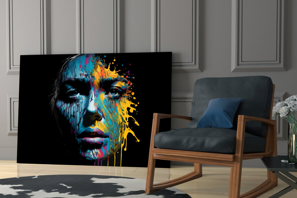 Beautiful Splash glass print enhancing a man cave with cinematic mood