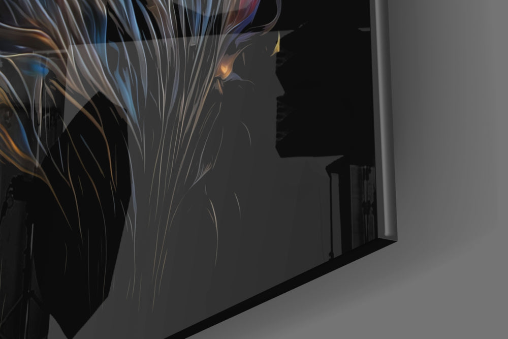 Sparkling Glory artwork anchoring a wall with bold dramatic palette