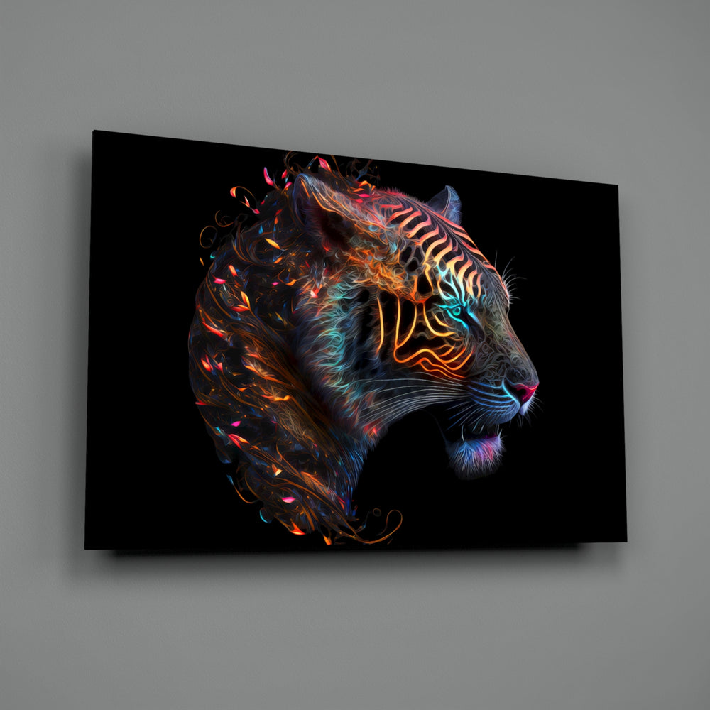 Cosmic-portrait panel bringing kinetic gravity to a contemporary living room