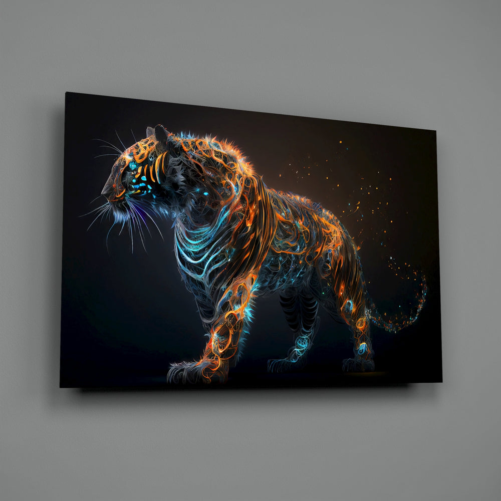 Cosmic-portrait panel bringing kinetic charge to a contemporary living room