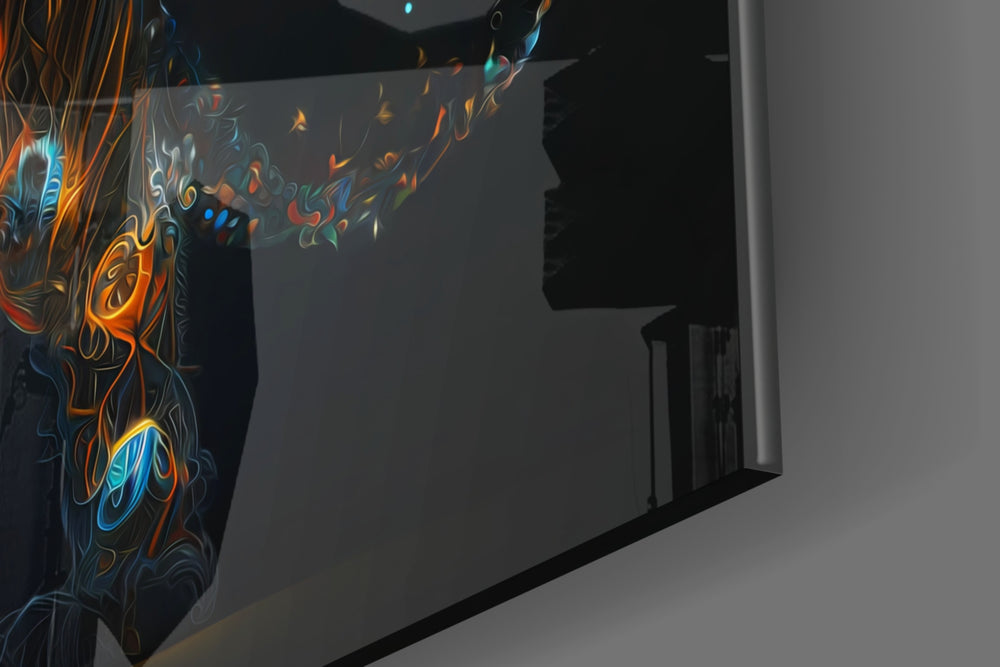 Sparkling Glory artwork anchoring a wall with bold dramatic palette