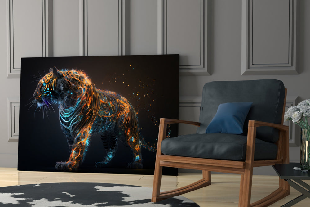 Sparkling Glory glass print enhancing a gaming room with cinematic mood