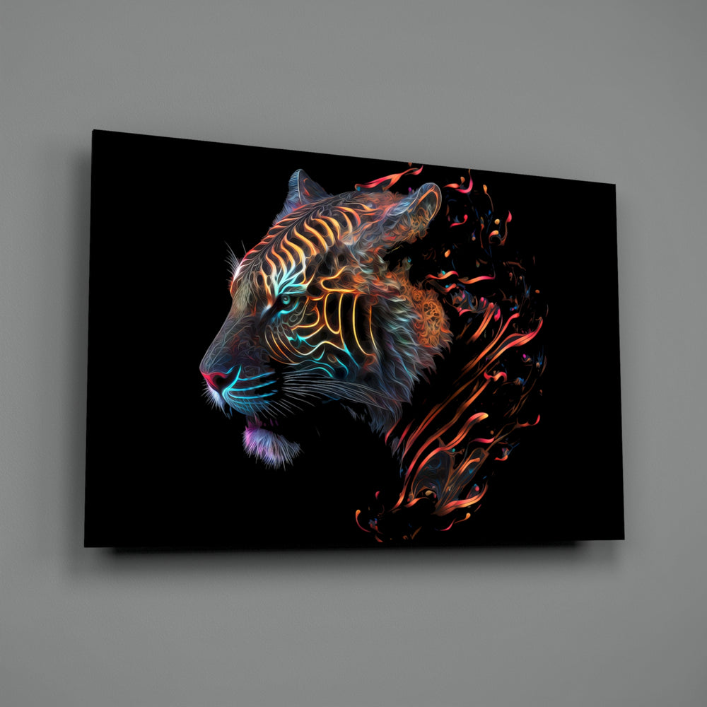 Cosmic-portrait panel bringing kinetic gravity to a contemporary living room