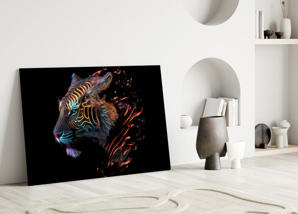 Sparkling Glory close-up showing flame-curl tiger profile with neon-orange fire-trails