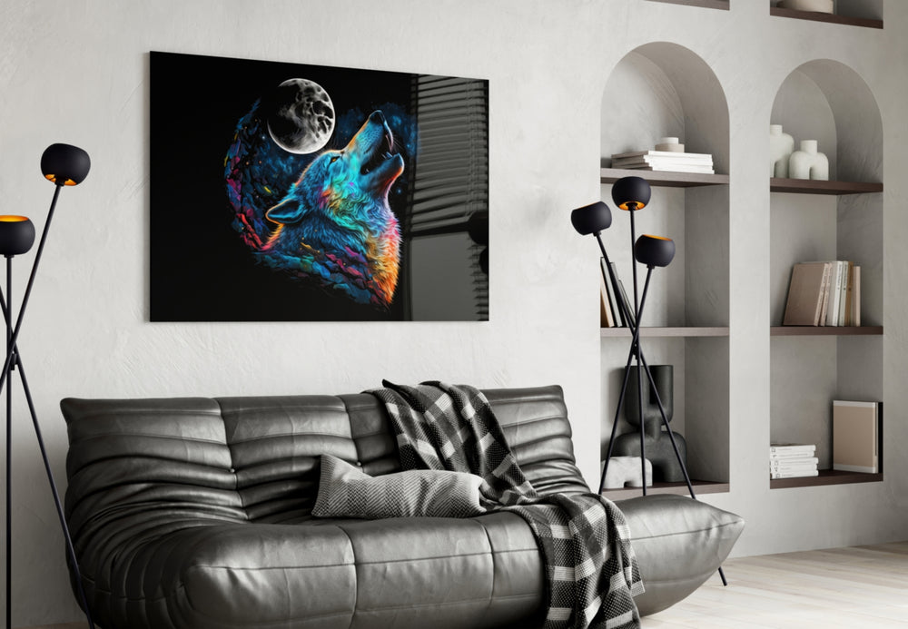 Sparkling Freedom glass wall art styled above a console in a hallway