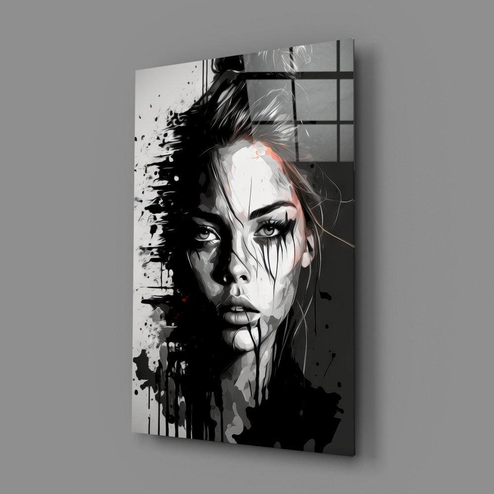 Ink-splatter panel bringing raw intensity to a contemporary man cave