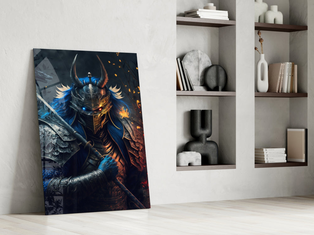 Lord Warrior glass print enhancing a teen lounge with cinematic mood